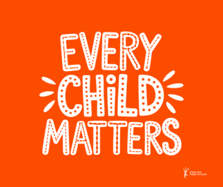 Orange background with white text reading Every Child Matters. Clearview Public Schools logo bottom right.